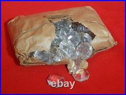 100 Antique Octagonal Crystal Prisms Chandelier Lamp Parts New Old Stock