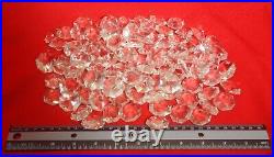 100 Antique Octagonal Crystal Prisms Chandelier Lamp Parts New Old Stock