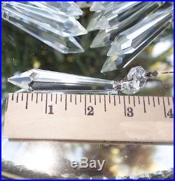 100 LG vintage CHRISTMAS TREE Icicle ORNAMENT Prism Crystal Glass Lamp Part