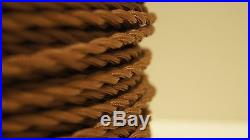 100 ft Brown Twisted Cloth Covered Wire Vintage Antique Lamp Cord