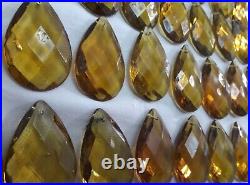 100 pieces of vintage golden teardrop glass for chandeliers and lamps parts