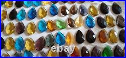 100pcs Mixed Color Chandelier Crystal Drops 2 Teardrop Prism Lamp Parts Lot