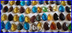 100pcs Mixed Color Chandelier Crystal Drops 2 Teardrop Prism Lamp Parts Lot