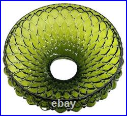 10 Green Oil Kerosene Glass Diamond Quilted Student Lamp Shade Globe Vintage