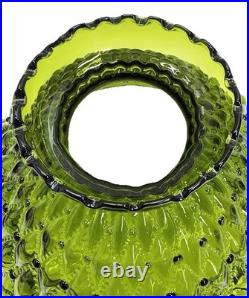 10 Green Oil Kerosene Glass Diamond Quilted Student Lamp Shade Globe Vintage