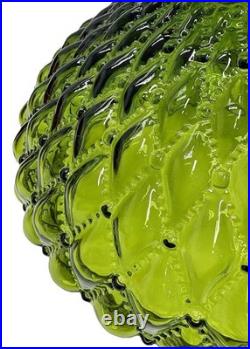10 Green Oil Kerosene Glass Diamond Quilted Student Lamp Shade Globe Vintage
