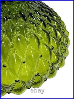 10 Green Oil Kerosene Glass Diamond Quilted Student Lamp Shade Globe Vintage