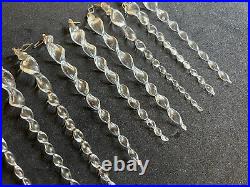 10 Vintage Murano glass Hand Blown chandelier Parts Twisted Swirl Stick Prisms