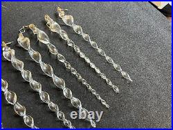 10 Vintage Murano glass Hand Blown chandelier Parts Twisted Swirl Stick Prisms