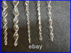 10 Vintage Murano glass Hand Blown chandelier Parts Twisted Swirl Stick Prisms