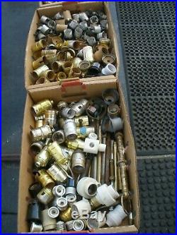 115 lbs. Large Lot of Vintage Lamp/Light Hardware/Parts Brass and Metal NewithUsed