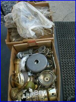 115 lbs. Large Lot of Vintage Lamp/Light Hardware/Parts Brass and Metal NewithUsed