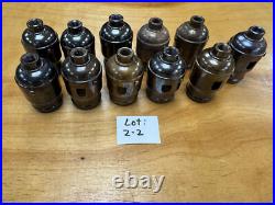 #11 Vintage, 2-Screw Mica Shells, Dark Brown Finish, lamp parts, Tiffany
