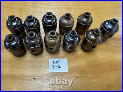 #11 Vintage, 2-Screw Mica Shells, Dark Brown Finish, lamp parts, Tiffany