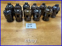 #11 Vintage, 2-Screw Mica Shells, Dark Brown Finish, lamp parts, Tiffany