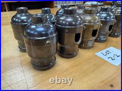 #11 Vintage, 2-Screw Mica Shells, Dark Brown Finish, lamp parts, Tiffany