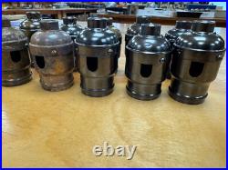 #11 Vintage, 2-Screw Mica Shells, Dark Brown Finish, lamp parts, Tiffany