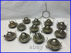 12 + 1 Lux Mex Oil Lamp Burner Threaded Glass Font NOS Parts Lot Vtg Antique