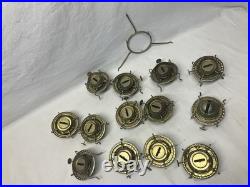 12 + 1 Lux Mex Oil Lamp Burner Threaded Glass Font NOS Parts Lot Vtg Antique