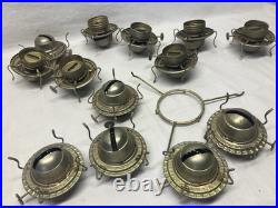12 + 1 Lux Mex Oil Lamp Burner Threaded Glass Font NOS Parts Lot Vtg Antique