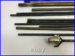 16 Vintage LAMP ROD LOT steel threaded inner pole sleeve floor light metal parts