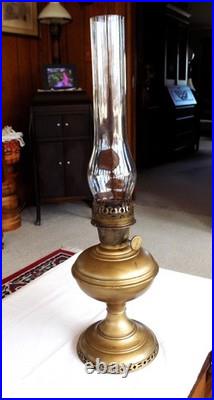 1915 ALADDIN No. 6 BRASS OIL LAMP ALL Orig Parts, No WICK 1928 Model Chimney