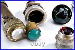 1930's 1940's 1950's Vintage Glass Jewel Pilot Indicator Lights Hot Rod OG