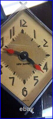 1930s ORIGINAL NEW HAVEN CLOCK REAR VIEW MIRROR CHEVROLET FORD GM ART DECO MERC