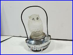 1930s Vintage Halloween Lantern Glass Owl Lamp PIFCo Japan Night Light For Parts