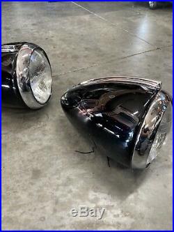 1936 1937 Vintage Packard Junior Headlight Lamps Bezels Trim Bullet Buckets
