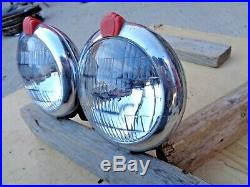 1940's S&M FOG LIGHTS Lamps 670 Original Vintage Accessory pair ford chevy buick