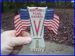 1940s Antique Pearl Harbor ww2 License plate Topper Vintage Chevy Ford Hot Rod
