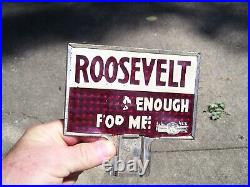 1940s Antique Roosevelt FDR License plate topper Vintage Chevy Ford Hot Rod gm