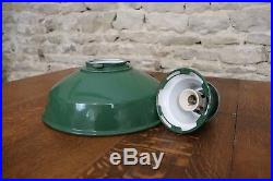 1950's Green 2 Part Vintage 14 Enamel Industrial Pendant Lamp/Light REWIRED