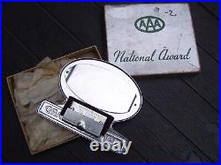 1950s Antique AAA nos trunk lid badge emblem Vintage Chevy Ford Hot rat Rod 57