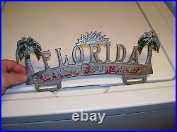 1950s Antique Florida auto License Plate topper Vintage Chevy Ford Street Rod