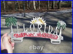 1950s Antique Florida auto License Plate topper Vintage Chevy Ford Street Rod 1