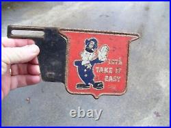 1950s Antique Ford Cop promo License plate Topper Vintage Chevy Ford Hot Rod gm