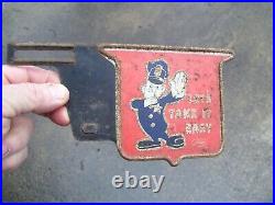 1950s Antique Ford Cop promo License plate Topper Vintage Chevy Ford Hot Rod gm
