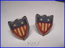 1950s Antique License plate toppers flag auto set Vintage Chevy Ford Hot rat Rod