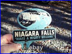 1950s Antique Niagara Falls rare License plate Topper Vintage Chevy Ford Hot Rod