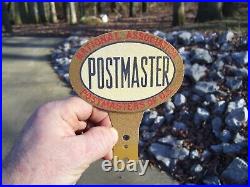 1950s Antique PostMaster nos License plate Topper Vintage Chevy Ford Hot Rod gm