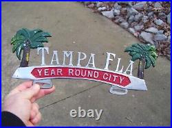 1950s Antique Tampa License plate Topper Vintage Chevy Ford rat Hot Rod gm bomb
