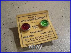 1950s Antique nos Glass License Plate gems Vintage Chevy Ford Hot Rod gm harley