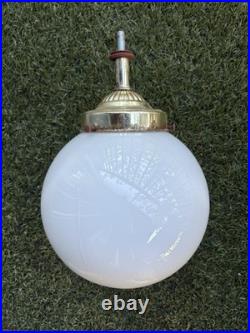 1970s Vintage Bamboo & Wicker Globe Pendant Hanging Swag Parts Large 19