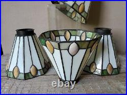 1 Vintage Leaded Glass MISSION Shades table Lamp parts hanging ARTS and CRAFTS