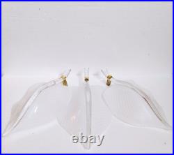 1 of 3 Murano Glass Leafs by Franco Luce, Vintage Chandelier Parts, Italy 60s