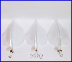 1 of 3 Murano Glass Leafs by Franco Luce, Vintage Chandelier Parts, Italy 60s