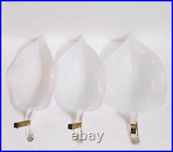 1 of 3 Murano Glass Leafs by Franco Luce, Vintage Chandelier Parts, Italy 60s