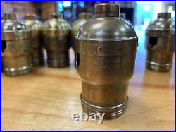 #20 Matching, Vintage, Fat-Boy Socket Shells, Pull Chain, dated 1909, lamp parts